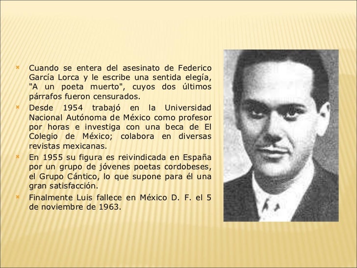 Luis Cernuda a un poeta muerto Luis Cernuda a un poeta muerto