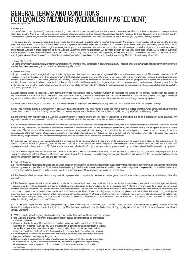 Membership Card Terms And Conditions Template