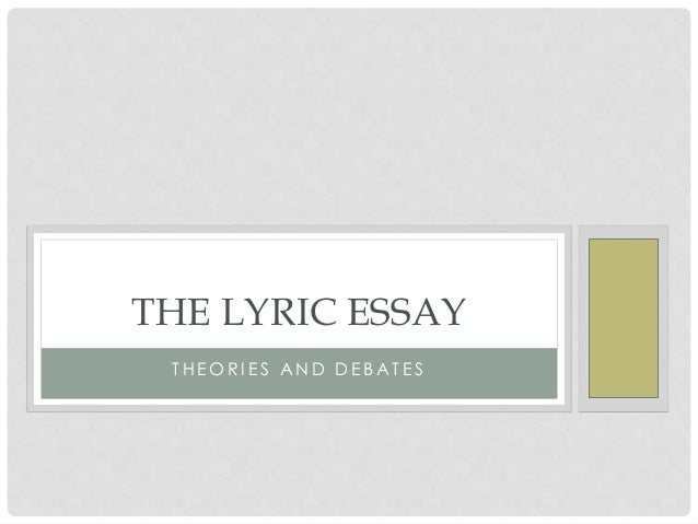 Lyric essay examples