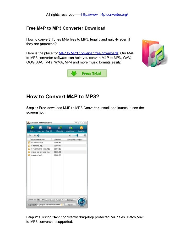 how to convert m4p to mp3 for free