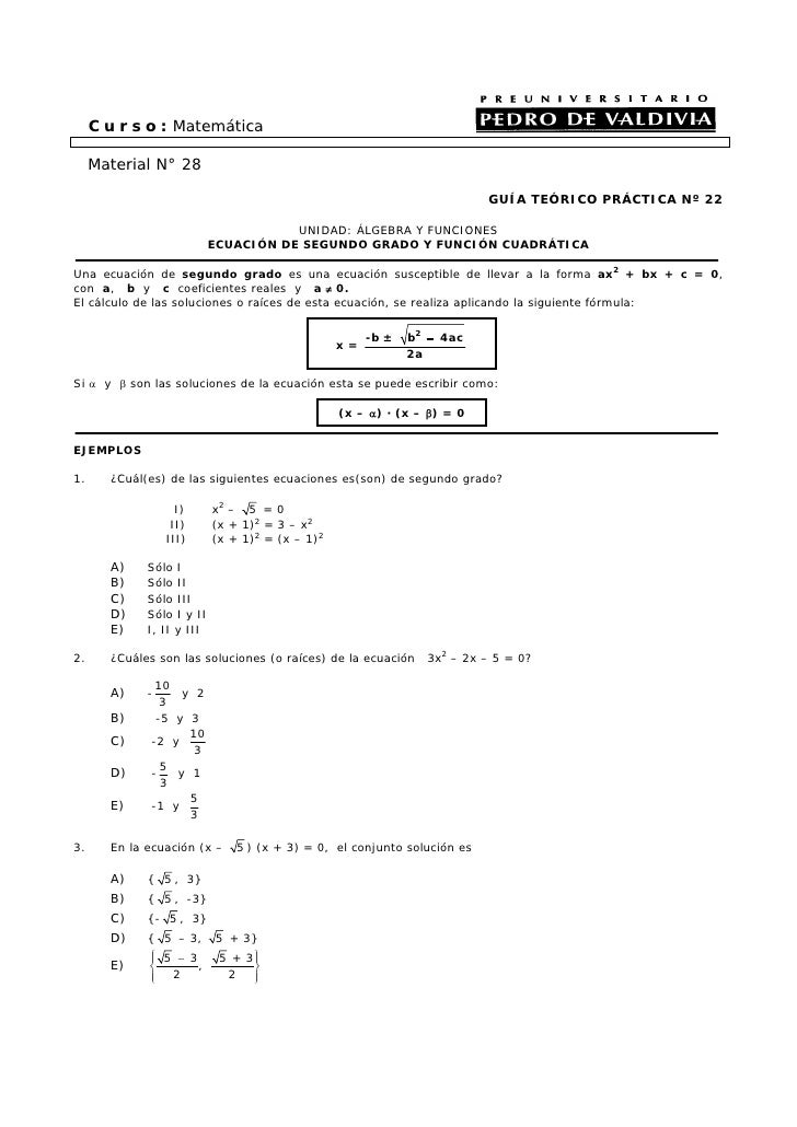 ECUACIONES Y FUNCIONES ecuaciones y funciones: