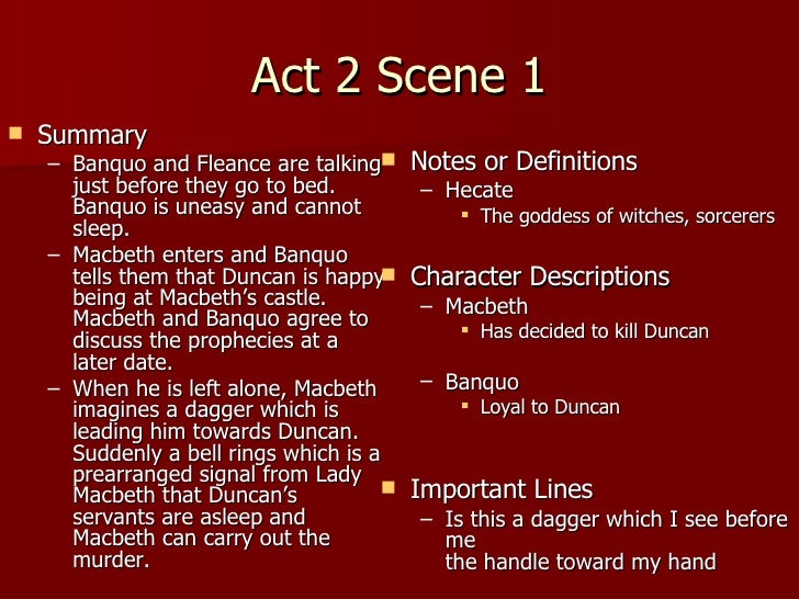Macbeth Act 2 Notes Teacher Macbeth Act 2 Notes Teacher