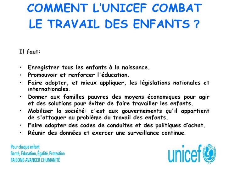 Diaporama UNICEF sur le travail des enfants Diaporama UNICEF sur le travail des enfants