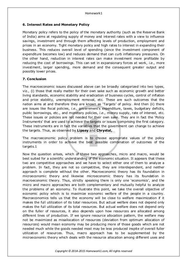 Macroeconomics homework