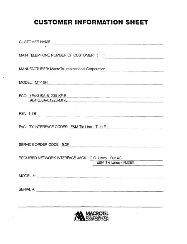 emergency contact information sheet