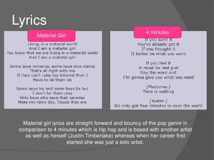 material girl lyrics DriverLayer Search Engine