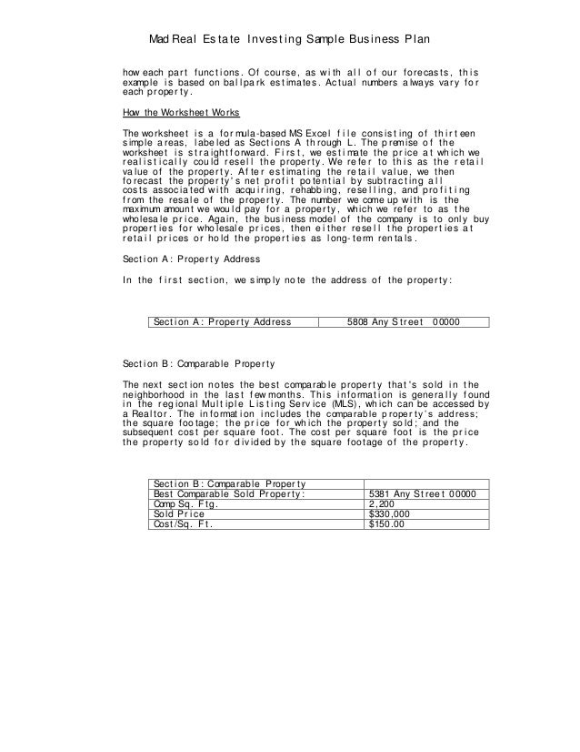 Essay on real estate business