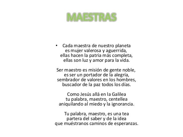 Poemas Para La Maestra Poemas Para La Maestra