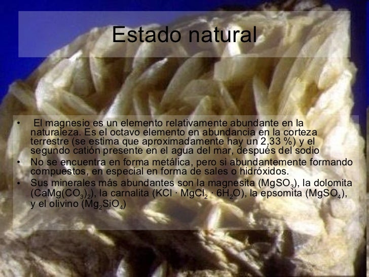 Estado Natural Del Magnesio 8