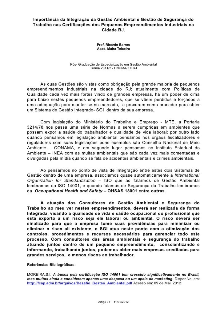 Curso de gestao ambiental rj