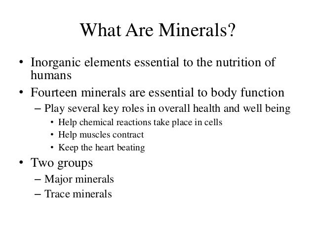 major minerals