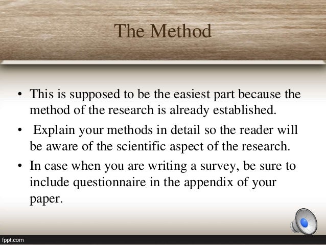 How to write a scientific paper-Writing the methods section