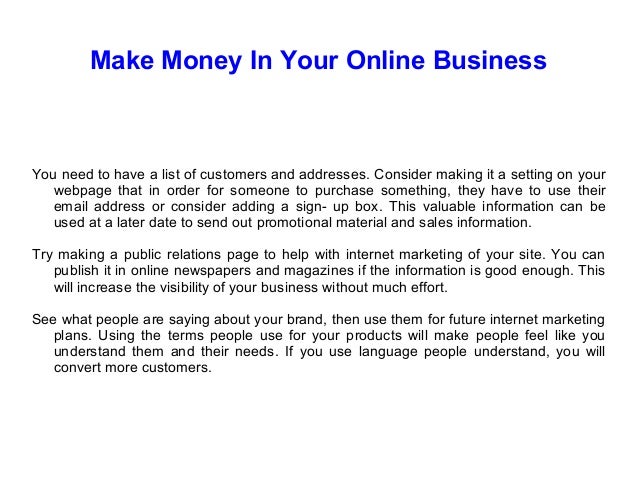 Make Money Online Business - make money in your online business Make Money Online Business - make money in your online business