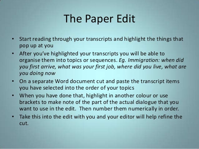 Edit paper