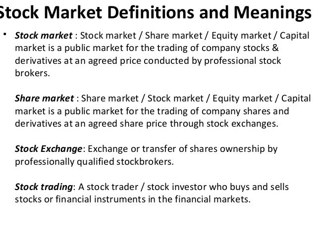 Options meaning in stock market