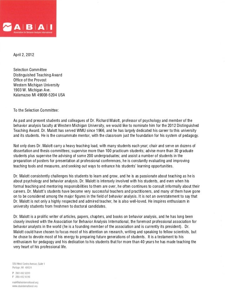 teacher year nomination letter mfawriting760 web fc2 com sample letter of recommendation for award nomination