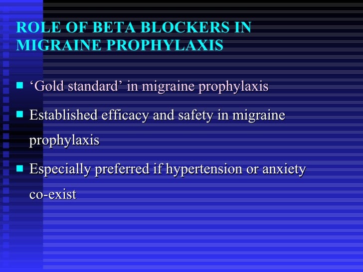 Atenolol Dosing For Migraine
