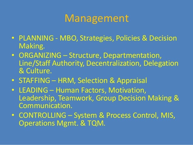 Four functions of management essay