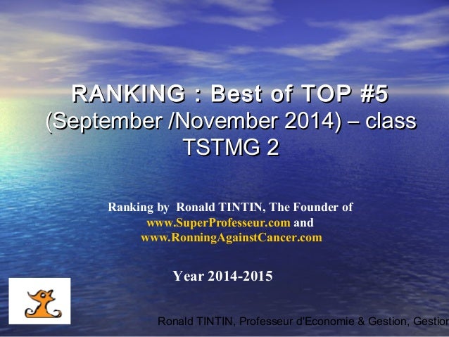 Management - Ranking of best top 5 september & november 2014 by www.superprofesseur.com and www.RonningAgainstCancer.com