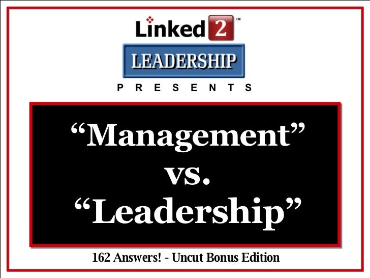 Leadership versus management presentation   youtube