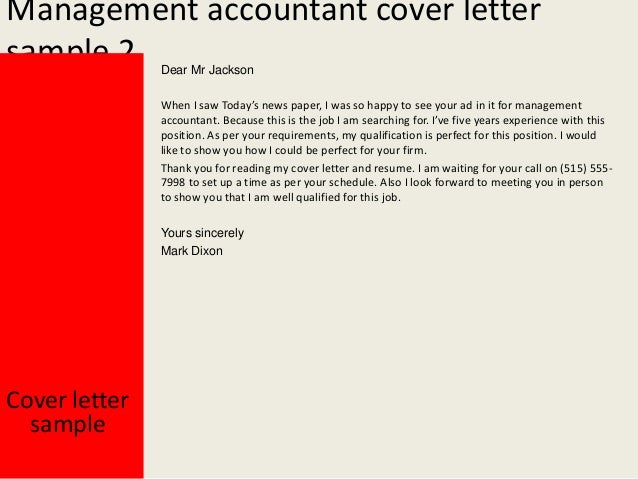 application letter for management accountant