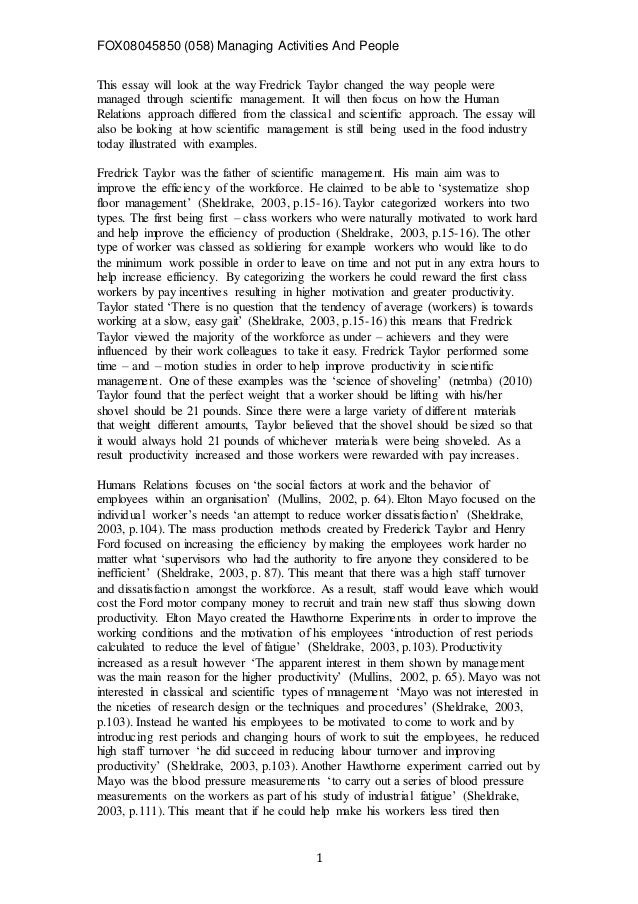 frederick taylor research paper Does ‘frederick taylor’s scientific management reflect an approach to managing that is no longer appropriate for today’s managers’, or is it still appropriate for today’s managers is the subject (of this paper). frederick taylor research paper Does ‘frederick taylor’s scientific management reflect an approach to managing that is no longer appropriate for today’s managers’, or is it still appropriate for today’s managers is the subject (of this paper).
