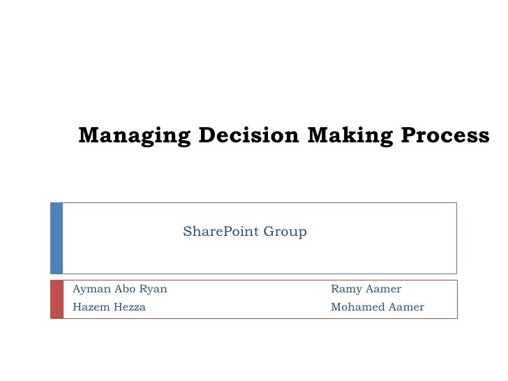 mananging decision making The title of senior manager is most often used and encountered and used in large organizations with multiple layers of management a senior. mananging decision making The title of senior manager is most often used and encountered and used in large organizations with multiple layers of management a senior.