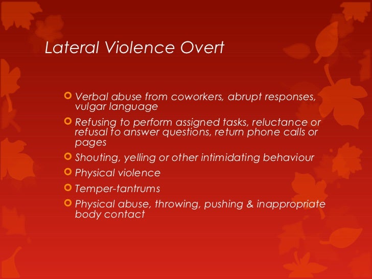 Managing lateral violence and its impact