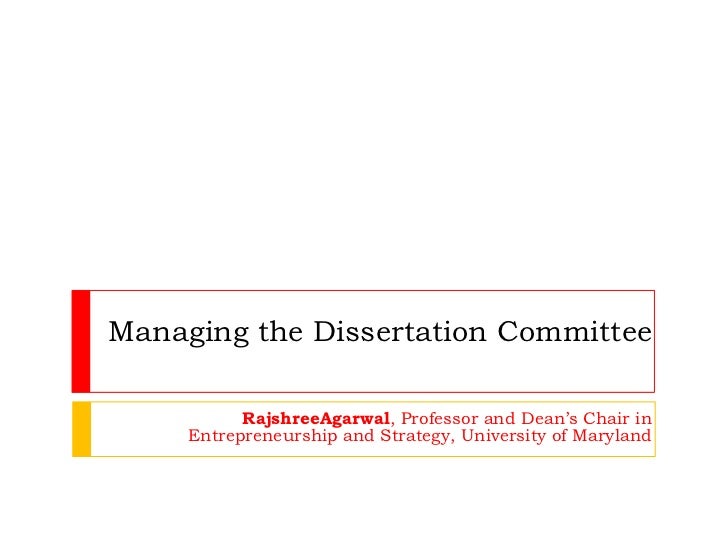 Dissertation committee chairperson