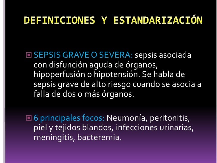 Manejo actual de SIRS, sepsis, sepsis severe y shock séptico