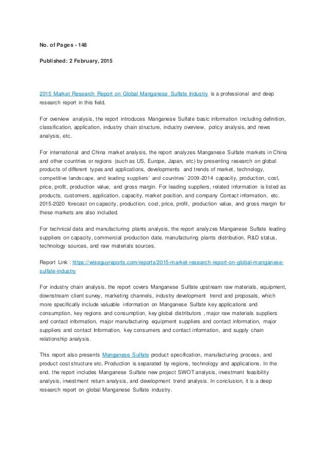 market research report sle manganese sulfate industry global market research report market research report sle manganese sulfate industry global market research report