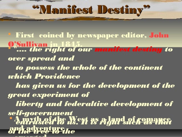 manifest destiny coined by