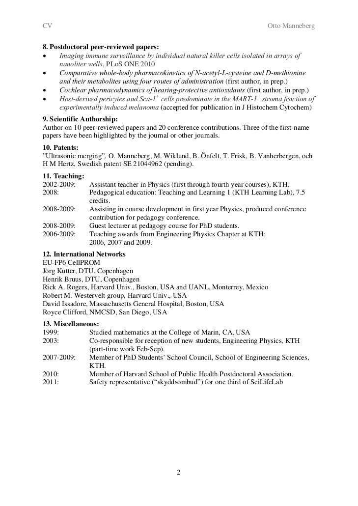 Resume phd physics