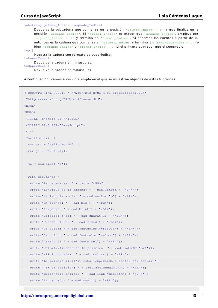cadenas javascript substring manual tutorial javascript con ejemplos cadenas javascript substring manual tutorial javascript con ejemplos
