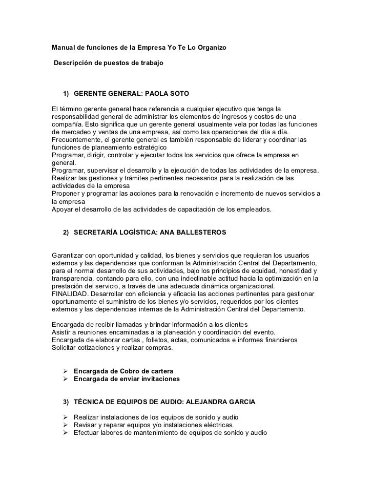EMPRESA Y FUNCIONES empresa y funciones: