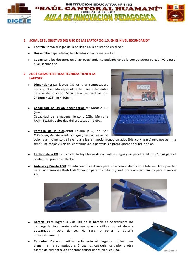Manual de laptop xo 1.5 secundaria