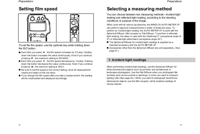 minolta color meter ii original owners manual