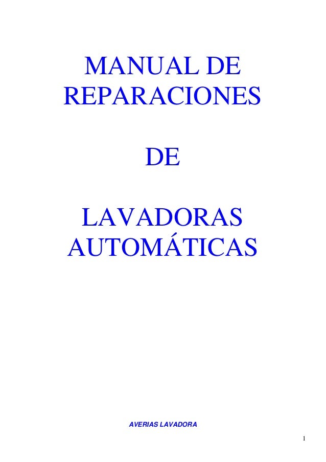 Manual De Reparacion De Lavadoras Automaticas Gratis
