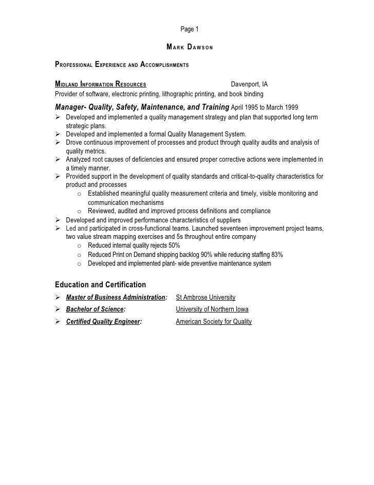 maintenance man resume