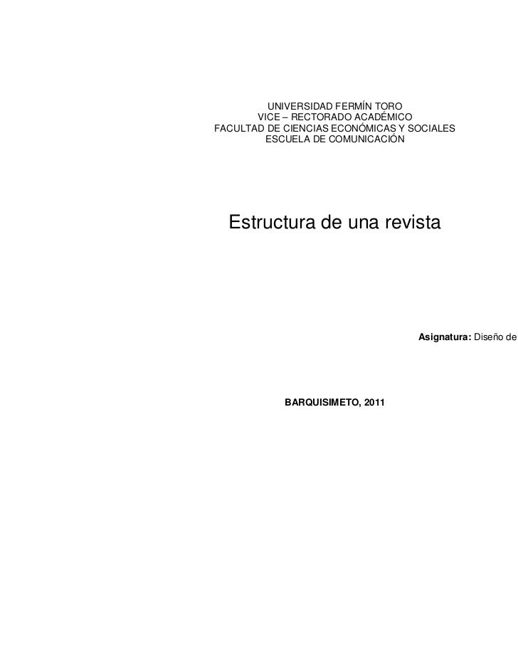 ESTRUCTURA EXTERNA REVISTA estructura externa revista: