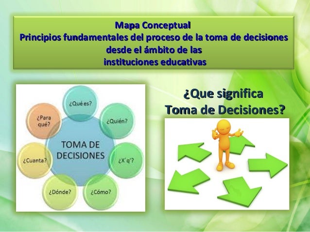Mapa conceptual principios de la toma de decisiones presentación