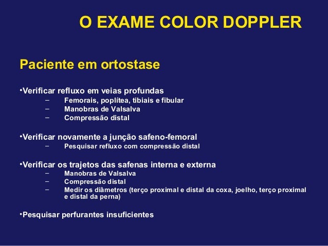 Exame doppler venoso