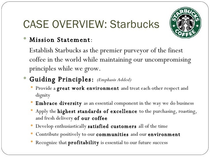 starbucks mission Our starbucks mission statement here are the principles of how we live that every day: our coffee it has always been, and will always be, about quality. starbucks mission Our starbucks mission statement here are the principles of how we live that every day: our coffee it has always been, and will always be, about quality.