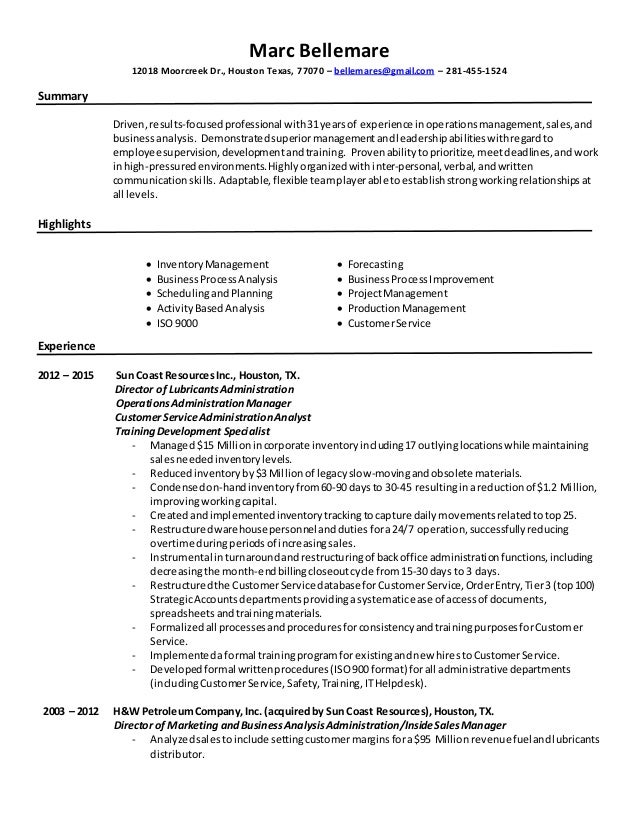 business process management resumes