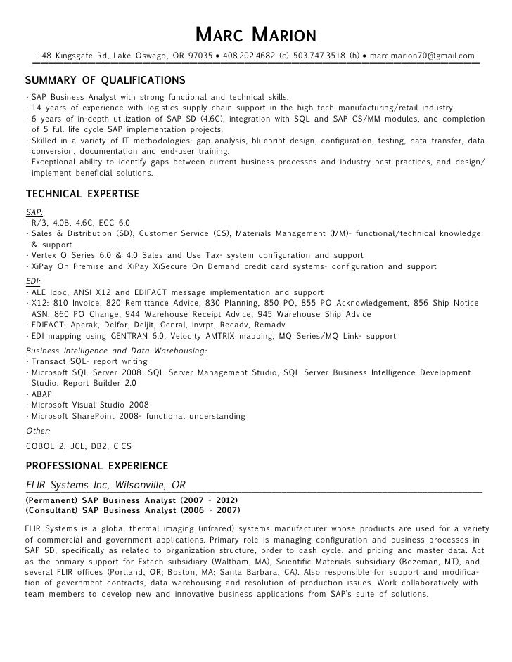 Edi analyst resume