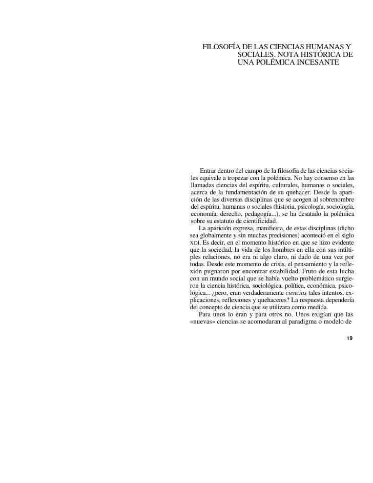 FILOSOFIA DE LAS CIENCIAS HUMANAS Y SOCIALES filosofia de las ciencias humanas y sociales: