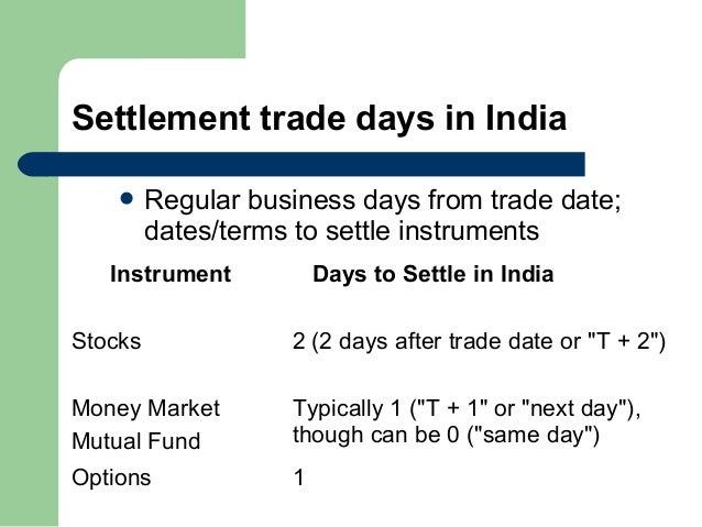 Trade settlement options