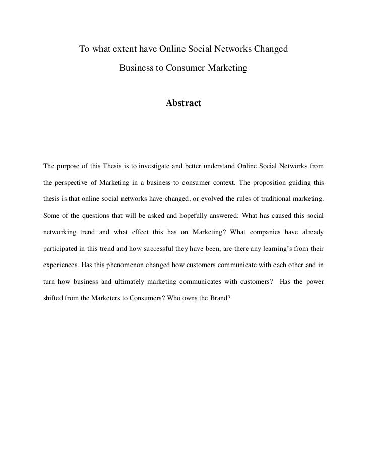 Thesis on marketing for mba