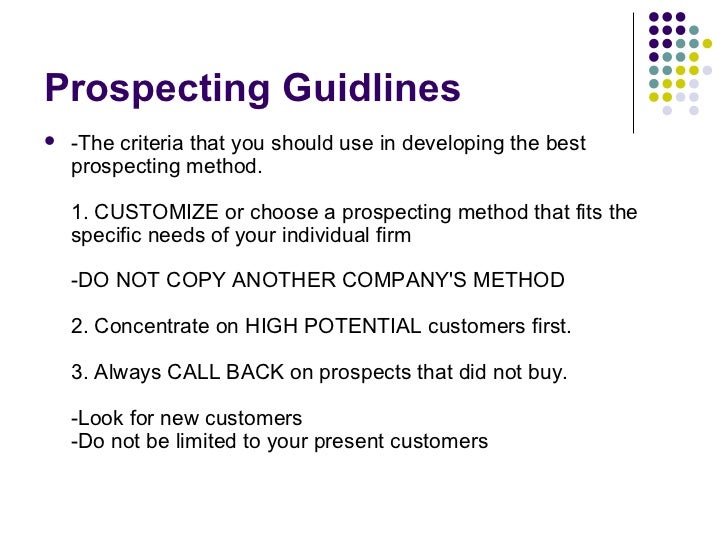 The Sales Process Prospecting