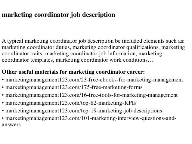 marketing coordinator job description marketing coordinator job description samples
